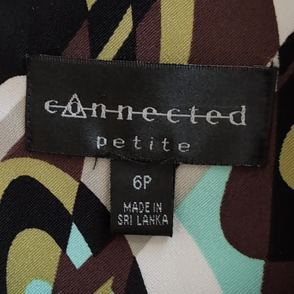 Connected Petite Sheath Dress Sz6P Geometric Sleeveless Zip-up EUC Poly/Spandex - Picture 7 of 12